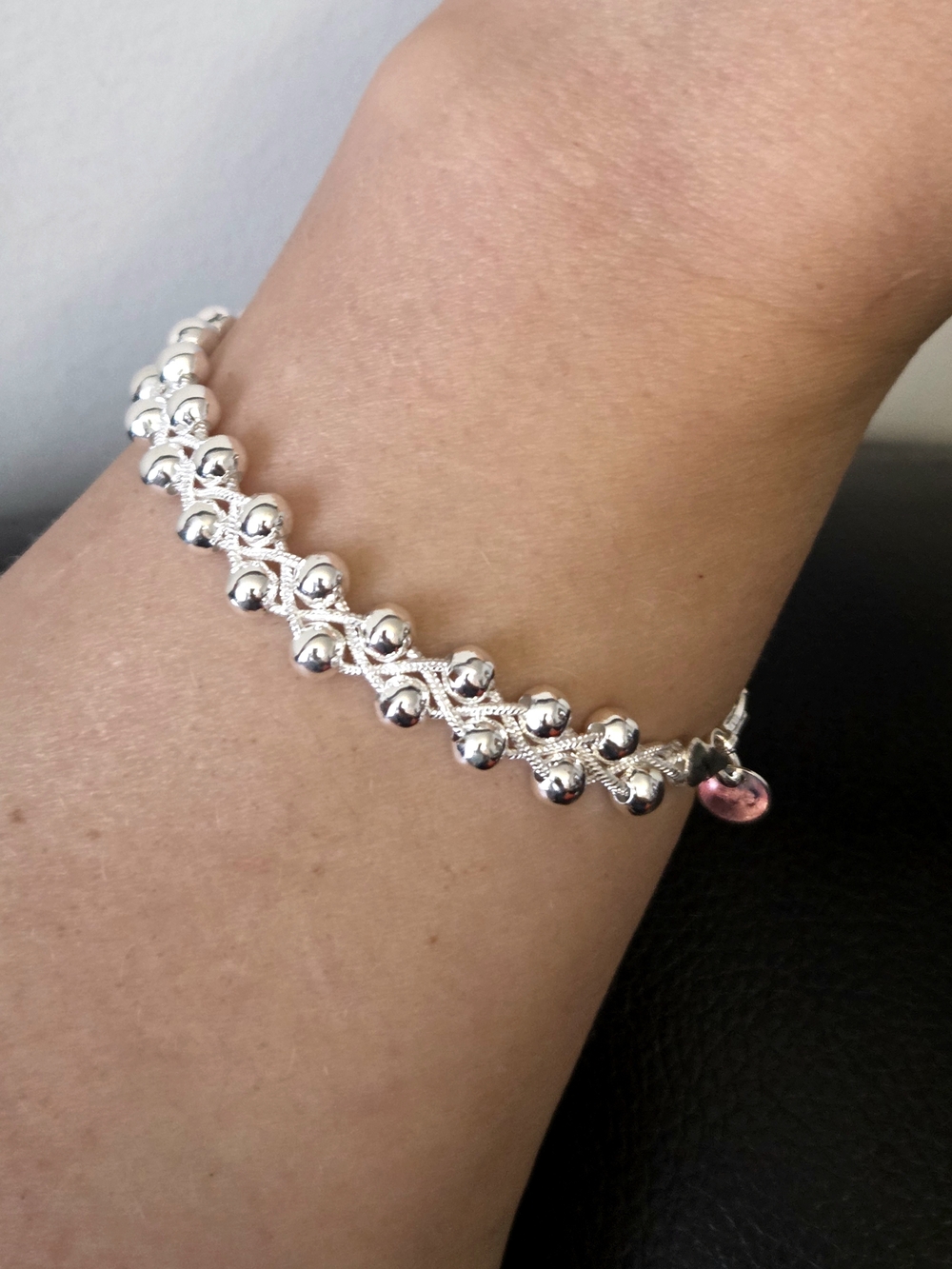 925 Sterling Silver Beaded Bracelet  Fashion Designer Jewelry  Hypoallergenic